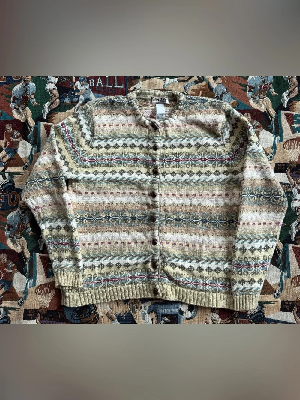 Vintage 90s Women’s Tiara International Grandma Knitted Cardigan
